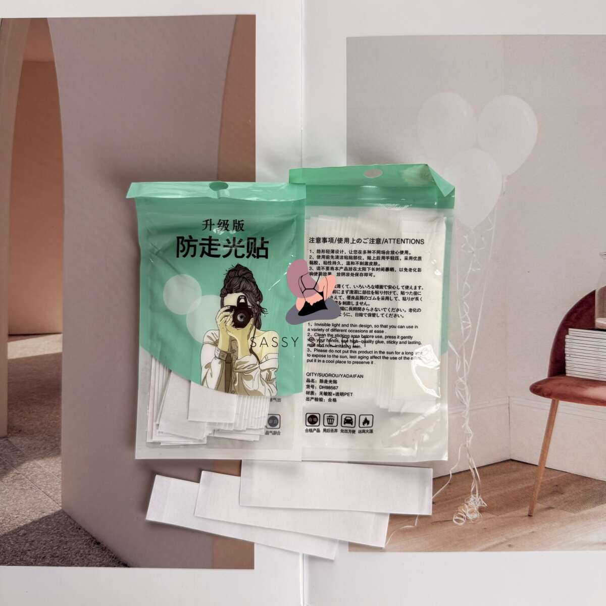 Photoroom_010_20251229_113709 Double Sided Fashion Tape – Anti-Exposure Adhesive Strips (36 Pcs Pack) - Image 1