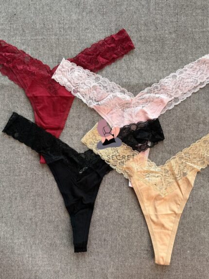 Sexy Lace Thong Panty – Premium Soft Cotton Blend (Imported)