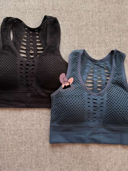 Breathable Mesh Sports Bra – Heavy Support & Hollow Back (Imported)