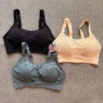 Floral Lace Minimizer Bra – Wireless Anti-Sagging Support (Imported)