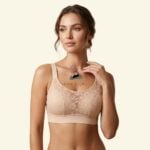 Floral Lace Minimizer Bra – Wireless Anti-Sagging Support (Imported)