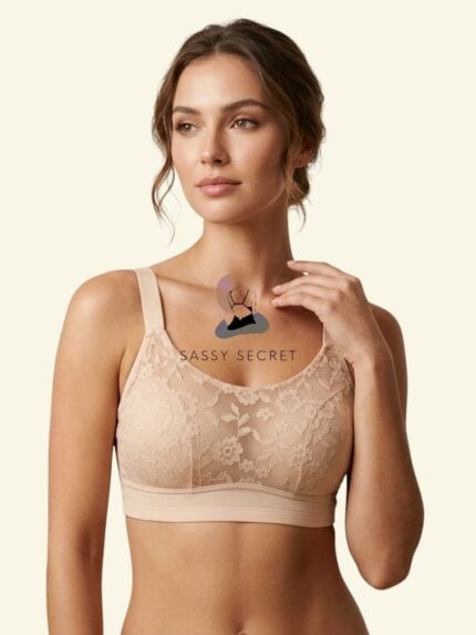 Floral Lace Minimizer Bra – Wireless Anti-Sagging Support (Imported) – Buy Online in Bangladesh | Sassy Secret BD