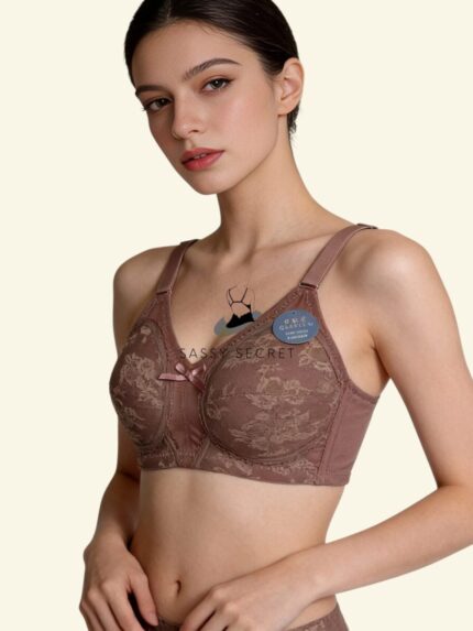 Non Padded Wireless Minimizer Bra – Full Coverage & Lace Elegance (Imported)