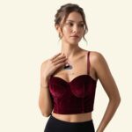 Padded Wired Velvet Corset Top – Royal Lift & Strapless Support (Imported)
