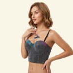 Peacock Color Wired Corset Top – Shimmering Party Lift & Strapless Support (Imported)