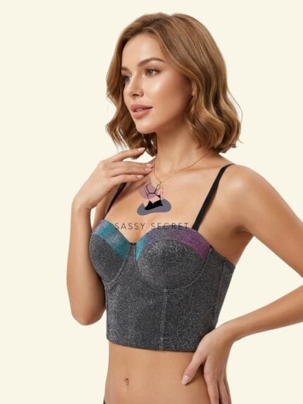 Peacock Color Wired Corset Top – Shimmering Party Lift & Strapless Support (Imported) – Buy Online in Bangladesh | Sassy Secret BD