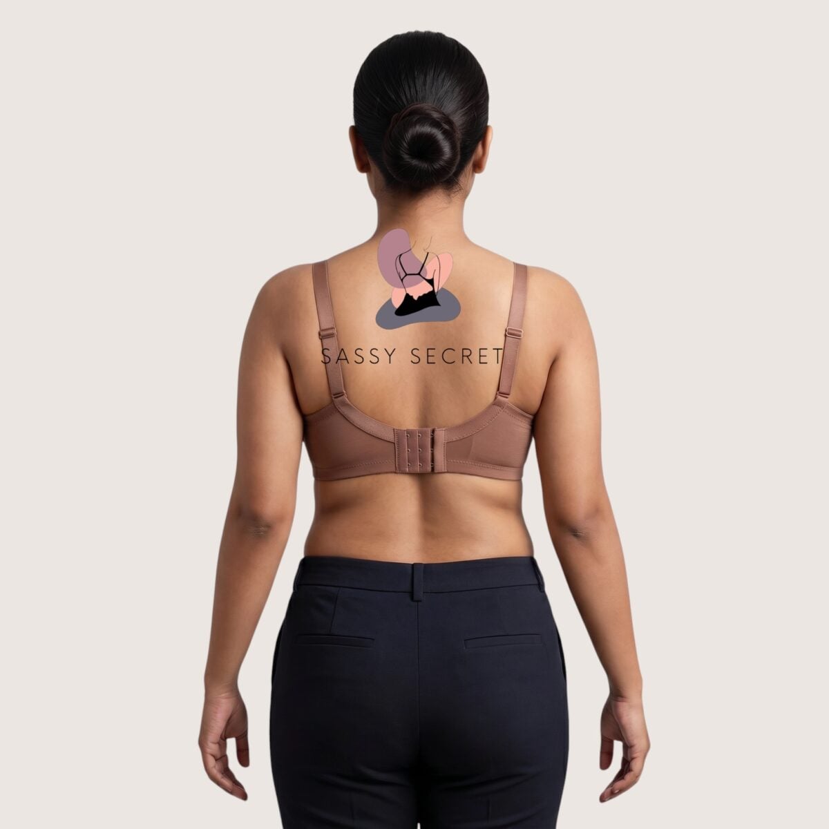 Non Padded Wireless Minimizer Bra – Full Coverage & Lace Elegance (Imported) – model image 2