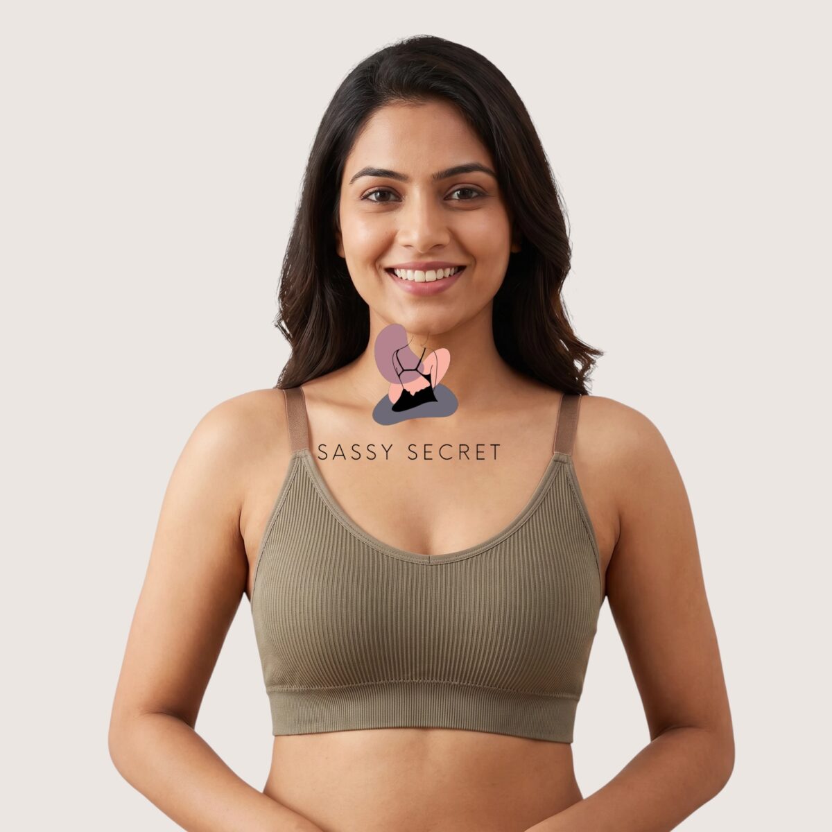Light Padded Plain Back Bra – Seamless Everyday Comfort (Imported) – model image 4