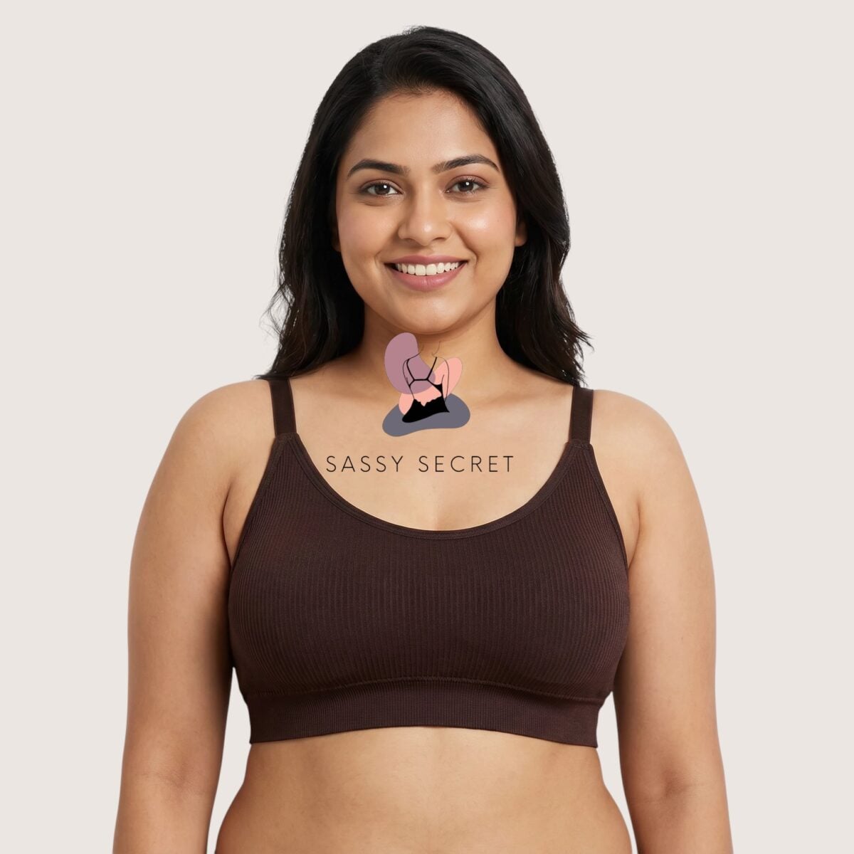 Light Padded Plain Back Bra – Seamless Everyday Comfort (Imported) – model image 5
