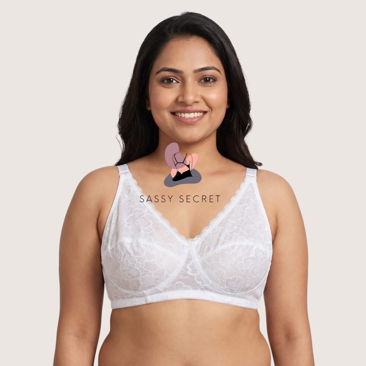 Non Padded Regular Wear Minimizer Bra – model image 2