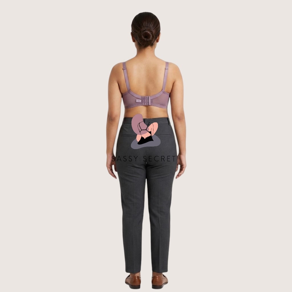 Non Padded Wireless Lace Minimizer Bra – model image 2