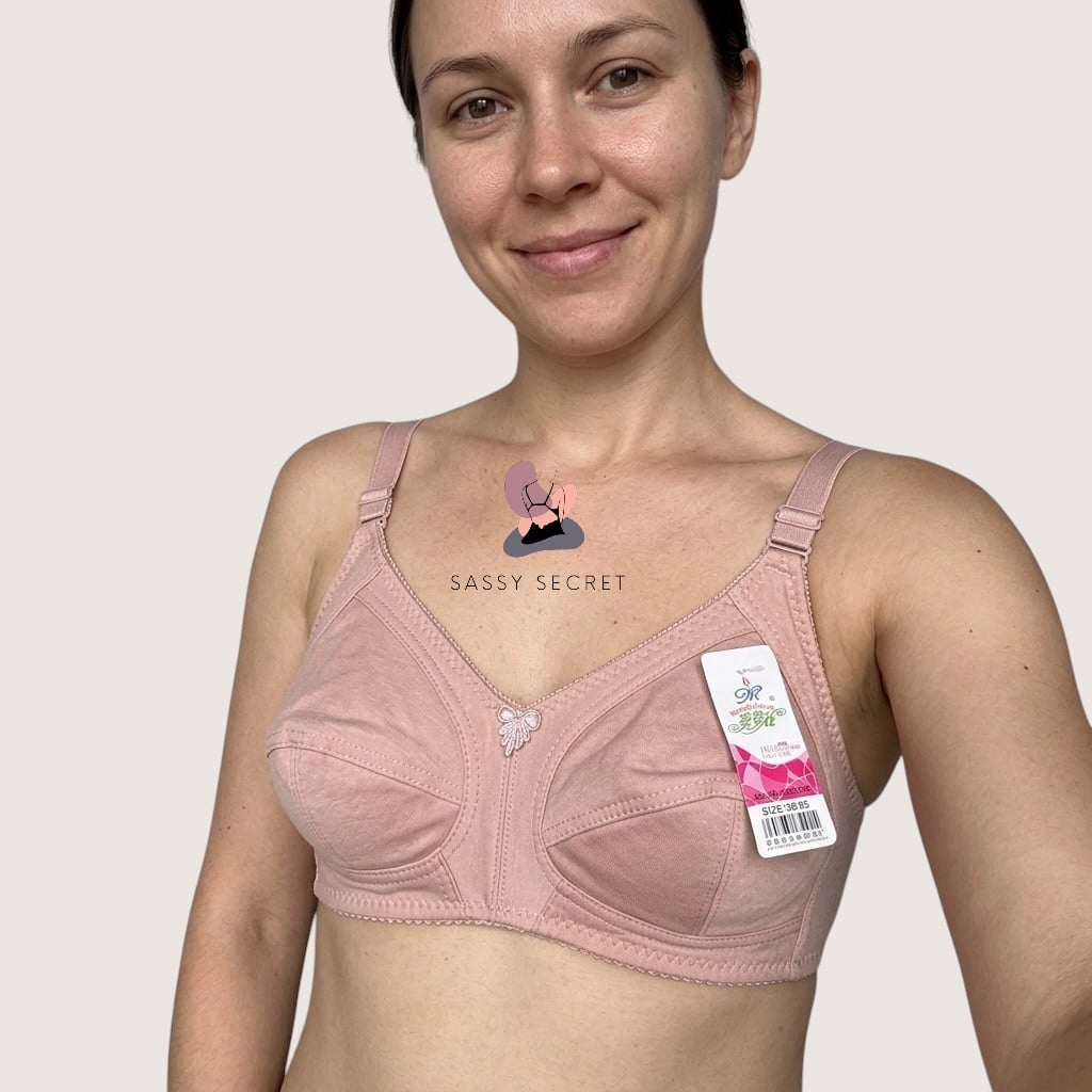 Non Padded Wireless Cotton Bra – Full Coverage Summer Comfort (Imported) – model image 1