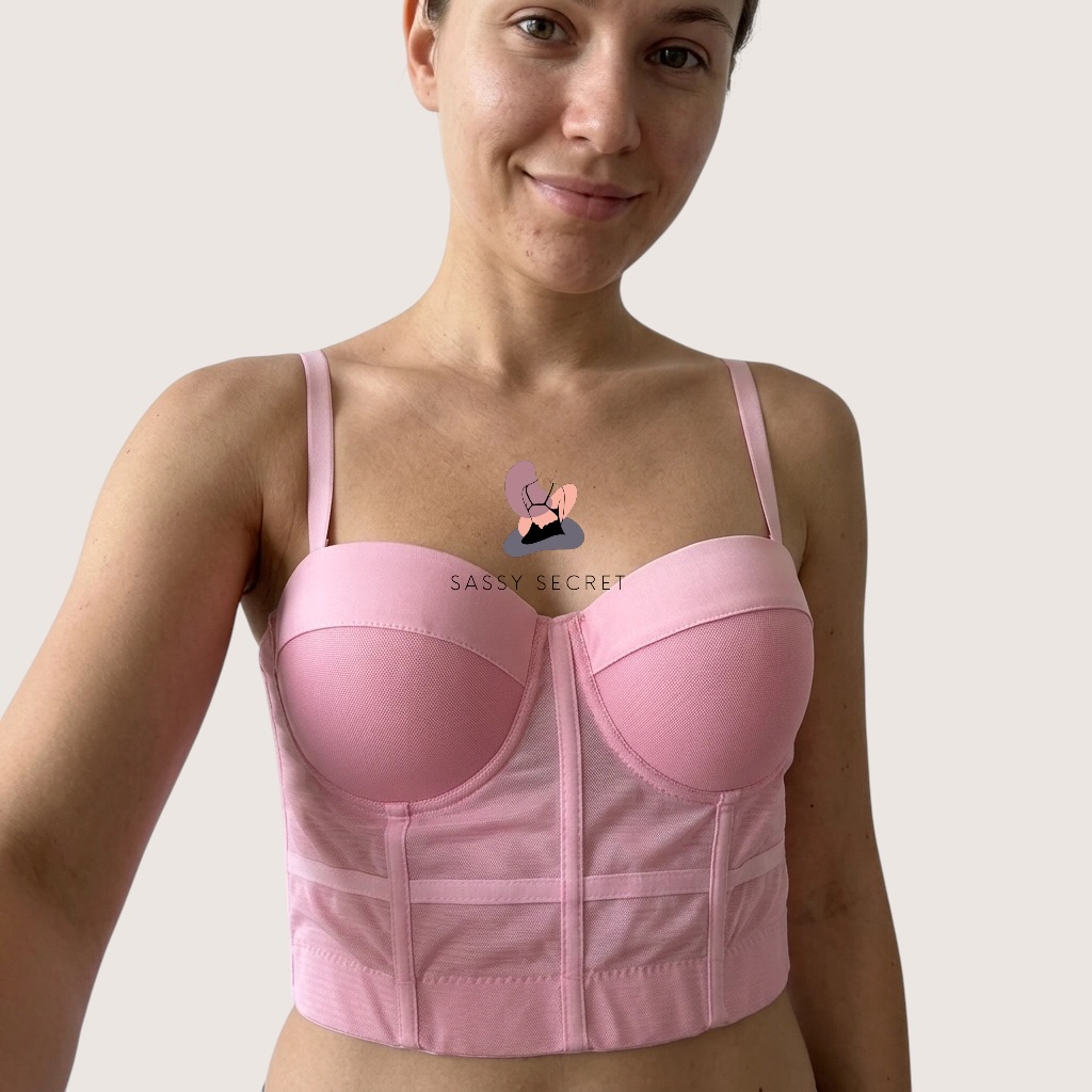 Padded Wired Corset Top – Ultimate Shape & Strapless Support (Imported) – model image 1