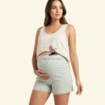 High Waist Maternity Shorts – Adjustable Bump Support (Imported)