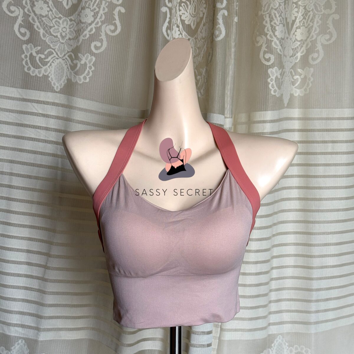 Anti-Bounce Seamless Sports Bra – Criss Cross Back Support (Imported)