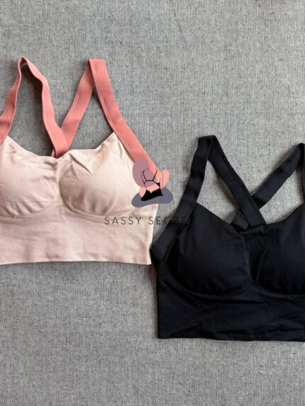 Anti-Bounce Seamless Sports Bra – Criss Cross Back Support