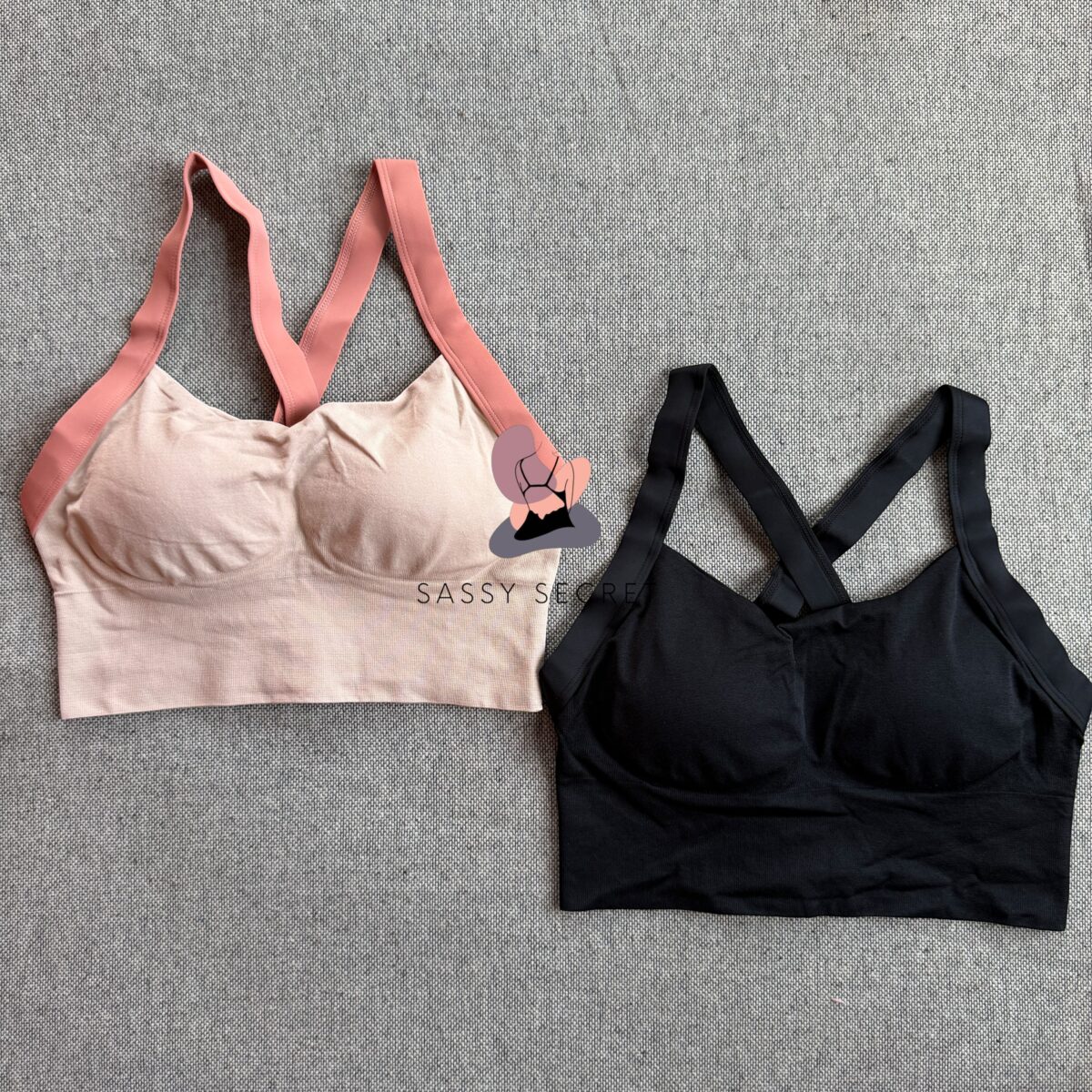 Anti-Bounce Seamless Sports Bra – Criss Cross Back Support (Imported)